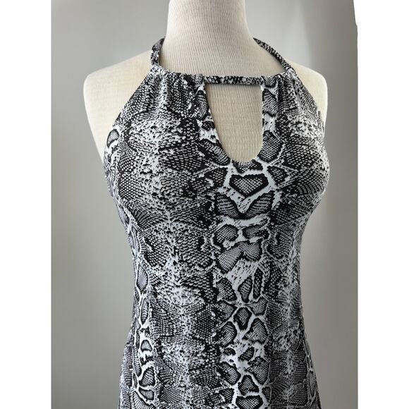 Tommy Bahama Snake High Neck Spa Dress Swim Cover Up Halter Animal Print Small - Picture 3 of 8